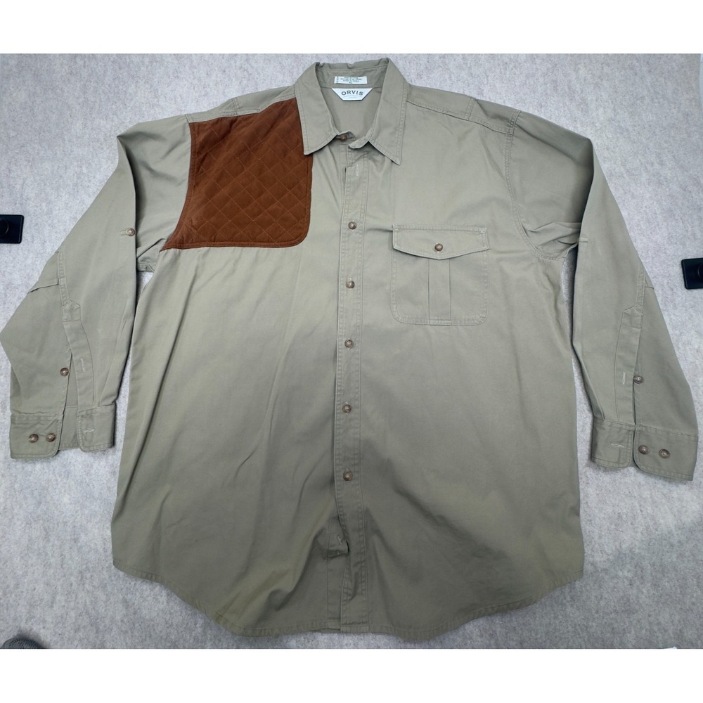 Orvis Shirt Men XL Brown Shooting Outdoors Hiking Vintage Fishing Hunting